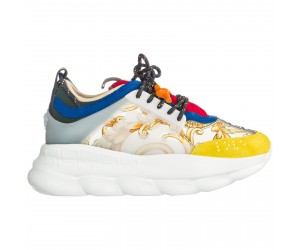 Кроссовки Versace Chain Reaction White Blue Yellow